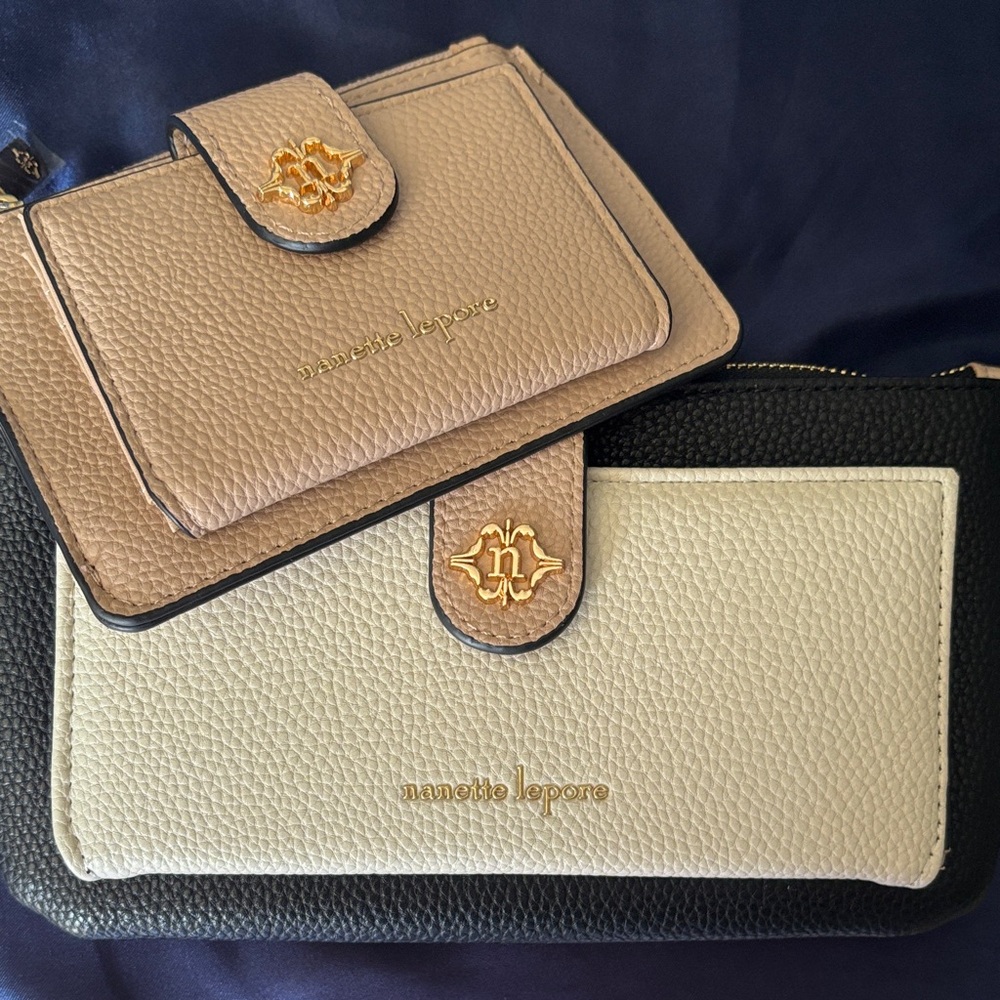 Nanette Lepore Tan and Black Clutch Duo